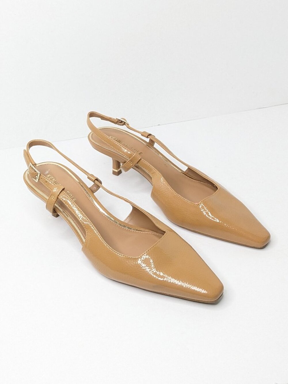 Kenneth Cole Melissa Slingback Heels Tan Womens 10